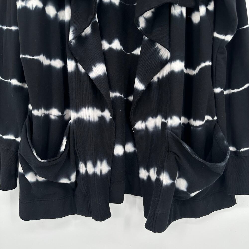 Bass Tie Dye Open Front Cardigan Draped Pocket Sweater Sweatshirt Boho - Picture 3 of 10